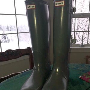 Hunter Boots Tall Grey Glossy
